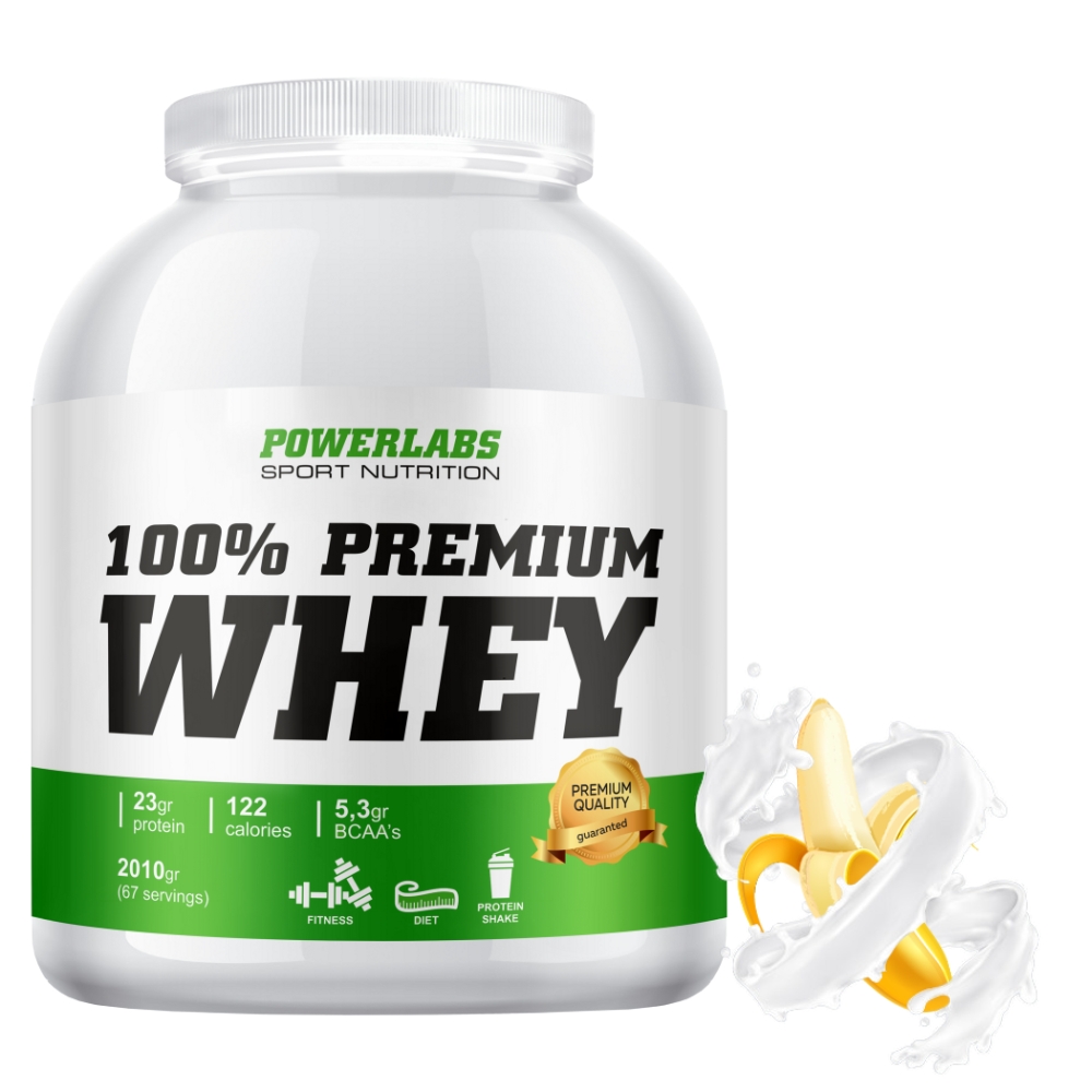 Протеин PowerLabs Premium Whey Сывороточный протеин 2010 g Банан