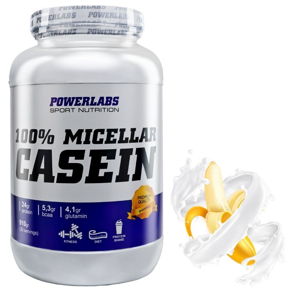 Протеин PowerLabs Casein (Казеин) 910 g Банан